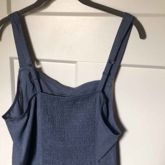 NWT Torrid Linen Blend Button-Front Crop Tank Blue Size 0 (L) - Picture 6 of 7